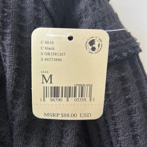 NWT Free People Juicy Long Sleeve Open Back Top Black Medium - Picture 6 of 9